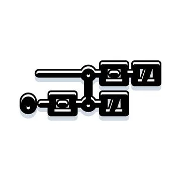 Mechanical engineering schematic illustrating gear and lever components Stock Illustration
