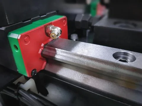 Mechanical Engineering Scheme Linear Guide Rail and Block Stock-Fotos