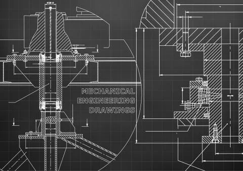 Mechanical engineering. Technical illustration. Backgrounds of engineering su Stock Illustration