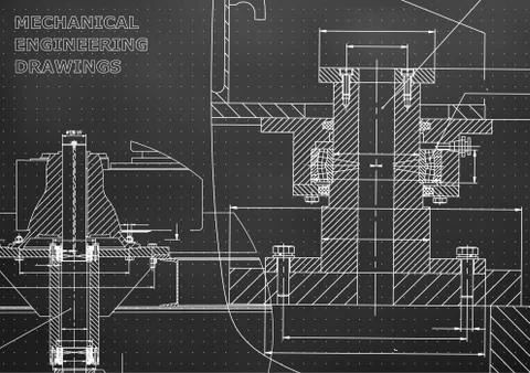 Mechanical engineering. Technical illustration. Backgrounds of engineering su Stock Illustration