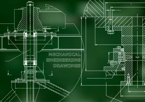 Mechanical engineering. Technical illustration. Backgrounds of engineering su Illustrazione stock