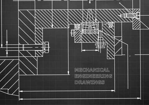 Mechanical engineering. Technical illustration. Backgrounds of engineering su Illustrazione stock