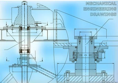 Mechanical engineering. Technical illustration Stock Illustration