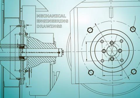 Mechanical engineering. Technical illustration Illustrazione stock