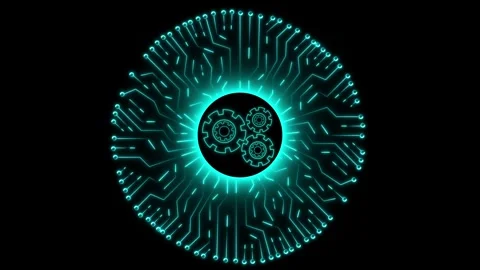 Mechanical engineering tool animation rotates circular tracking specs on li.. Stock Footage 340528772