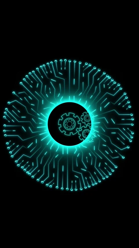 Mechanical engineering tool animation rotates circular tracking specs on li.. Stock Footage 345968756