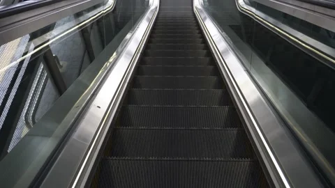 Mechanical escalator in modern subway train station Stock Footage 207632982