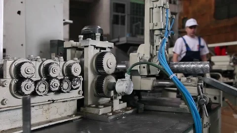Mechanical filter making machine (one) Stock Footage 83908156