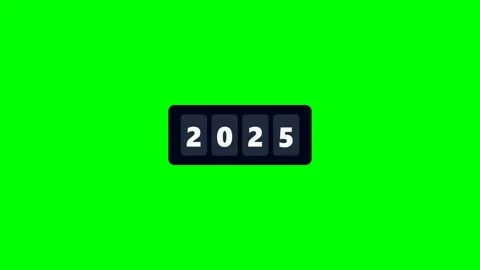 Mechanical flip counters showing different years on green screen Stock Footage 346271198
