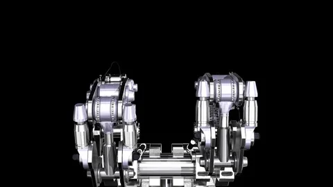 Mechanical frame alpha Stock Footage 100646246