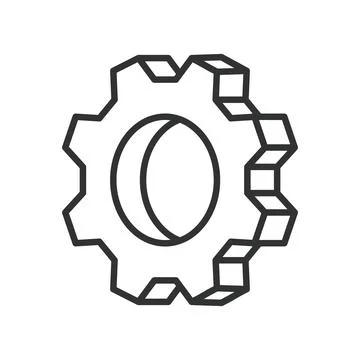 Mechanical function icon in line design. rotation, movement, engine, process Stock Illustration