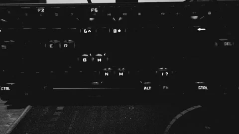 Mechanical gaming keyboard with dynamic backlit keys flashing Stock Footage 337726065