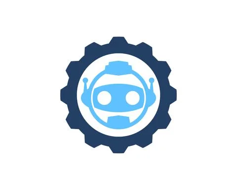 Mechanical gear with circle head robot inside 스톡 일러스트