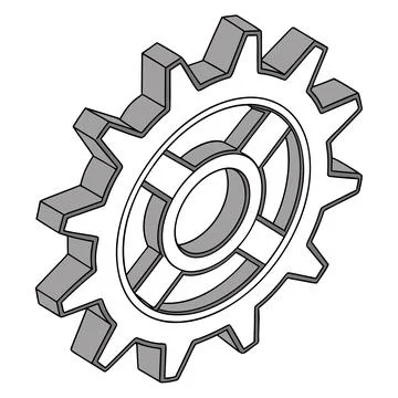 Mechanical Gear Cog Icon for Settings Stock Illustration
