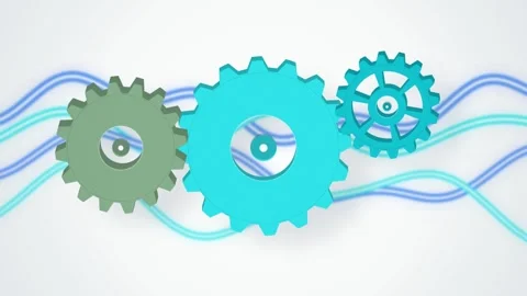 Mechanical gear cogs rotating seamless loop motion background Stock Footage 345657753