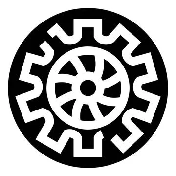 Mechanical gear icon representing engineering and industry Stock Illustration
