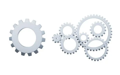 Mechanical gear with industry technology, 3d rendering. Illustrazione stock