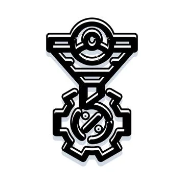 Mechanical gear system with abstract calculation symbol イラスト素材