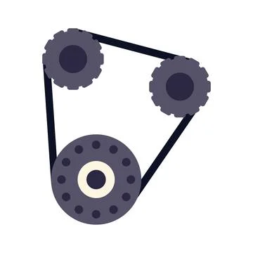 Mechanical gear system with triangular belt drive mechanism Illustrazione stock