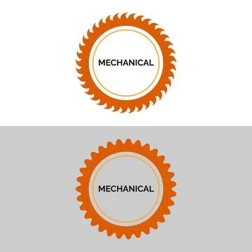 Mechanical gear teeth logo set Stock Illustration