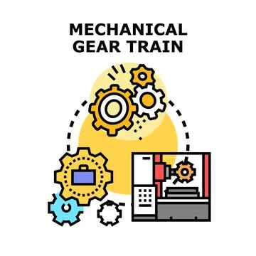 Mechanical gear train concept for manufacturing automation 스톡 일러스트