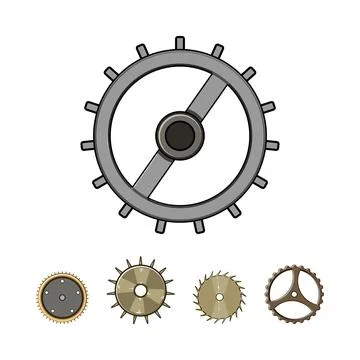Mechanical gears connecting, rotating, and working together concept イラスト素材