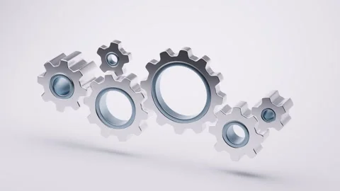 Mechanical gears with industry technology, 3d rendering. Stock Footage 319831543