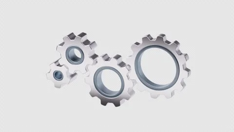 Mechanical gears with industry technology with alpha channel, 3d rendering. Stock Footage 319831713