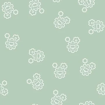 Mechanical gears line seamless pattern 스톡 일러스트