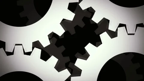 Mechanical Gears Movement On Grey Texture Background Stock Footage 81416245
