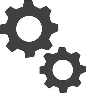 Mechanical Gears System Settings Stock Illustration