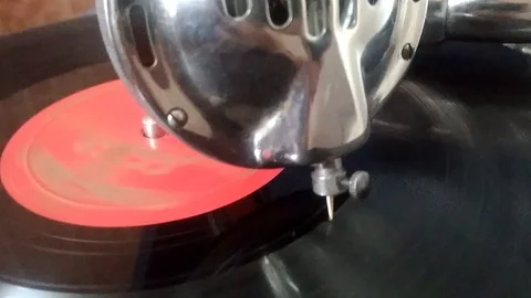 Mechanical Gramophone Stock Footage 95612749