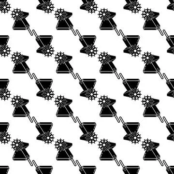 Mechanical hand seeder pattern seamless vector Illustrazione stock