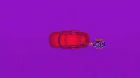 Mechanical hand serves car frame Stock Footage 114084802