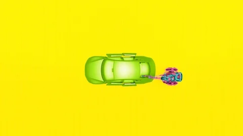 Mechanical hand serves car frame Stock Footage 114084984