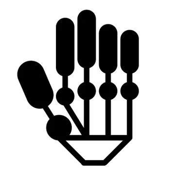 Mechanical hand solid icon. Modern robot hand vector illustration isolated on イラスト素材