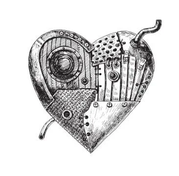 Mechanical heart Stock Illustration