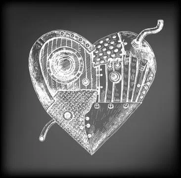 Mechanical heart Stock Illustration