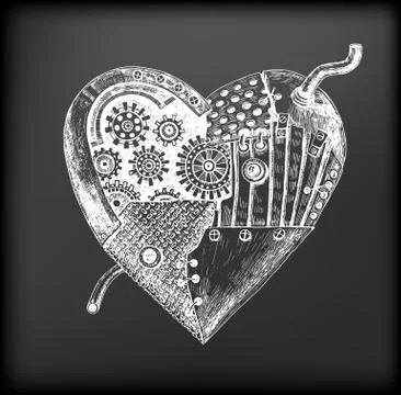 Mechanical heart Stock Illustration