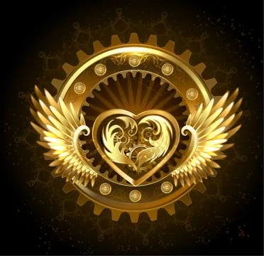 Mechanical Heart with Wings Stock Illustration