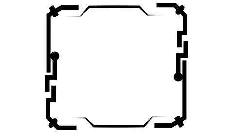 Mechanical high tech square frame, robotic sci fi interface border, cyber c.. Stock Illustration