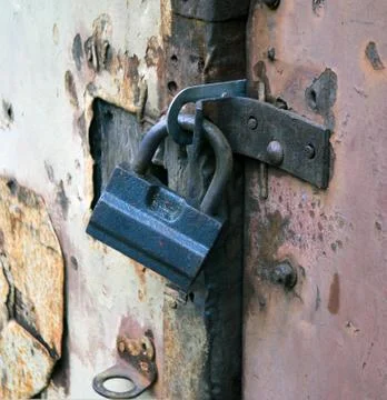 Mechanical hinged lock Stock Photos