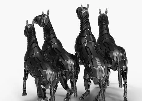 Mechanical horse Stock Illustration