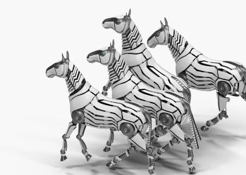 Mechanical horse Stock Illustration