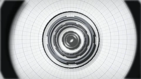 Mechanical HUD aperture rotating seamless loop motion background Stock Footage 345760919