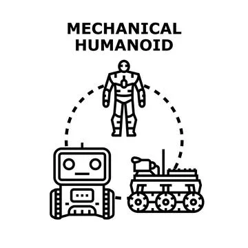 Mechanical humanoid robot and rover evolution concept Stock Illustration