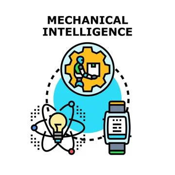 Mechanical intelligence concept vector icon illustration Stock Illustration