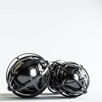 Mechanical iron ball isolated on white background Stock Illustration