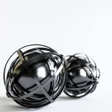 Mechanical iron ball isolated on white background Stock Illustration
