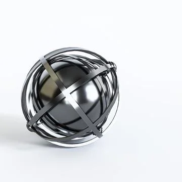 Mechanical iron ball isolated on white background Stock Illustration